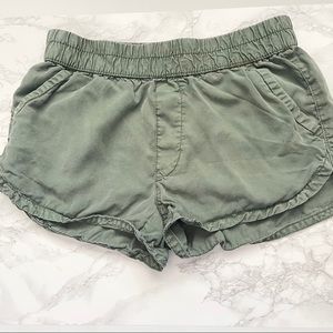 American Eagle Green Chambray Paper Bag Shorts